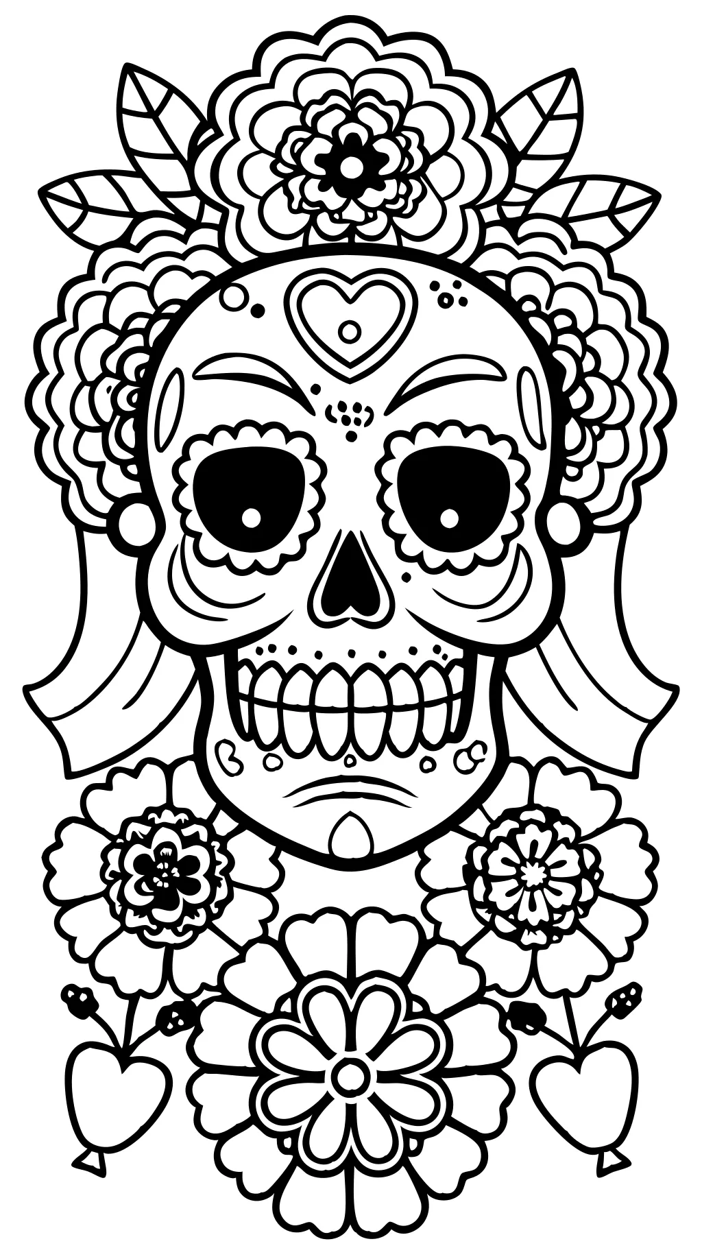 Páginas para colorear imprimibles de Day of the Dead